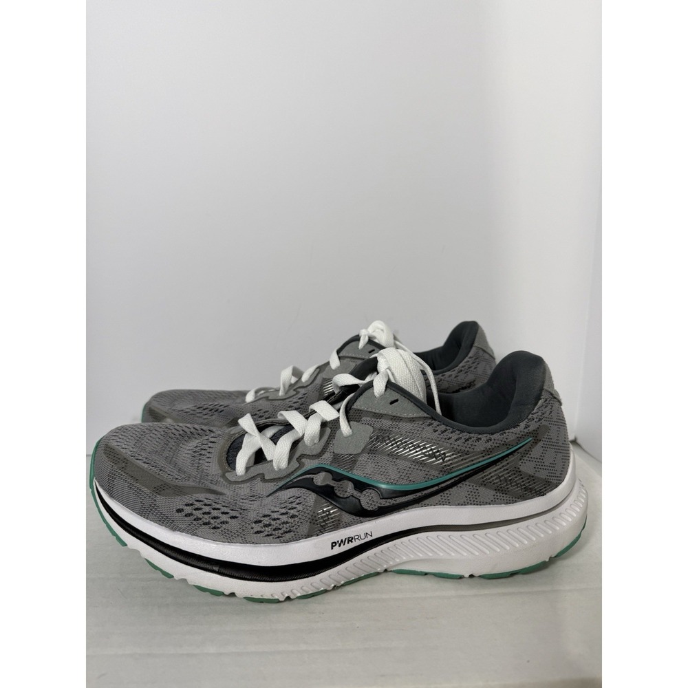 Saucony PWRRUN‎ Running Shoes Gray Teal Cushioned Athletic Sneakers Trainers